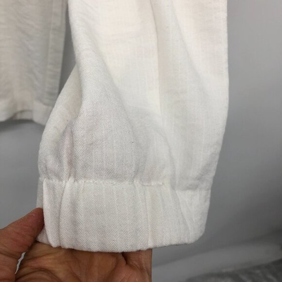 Monk & Lou White loungewear joggers Sweatpants Pockets  size LG - Picture 6 of 16